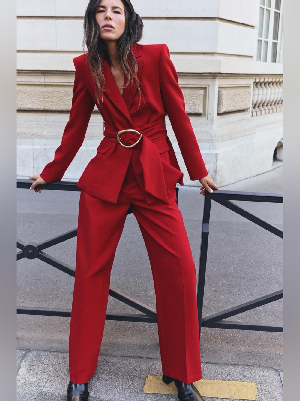 NWOT Zara Red Wide Leg Pants